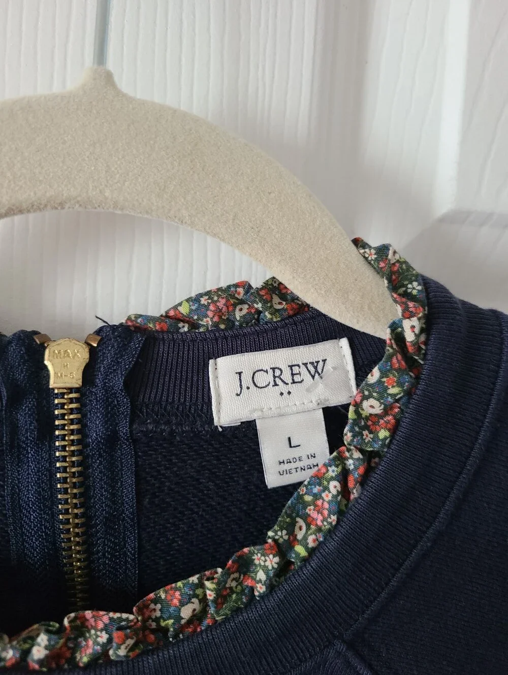 J.Crew Woven Ruffle Neck Pullover